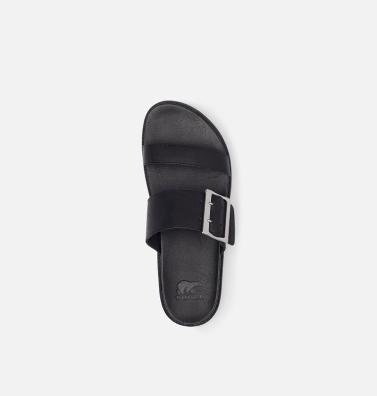 Womens Slides Black - Sorel Roaming™ Buckle - 312-EVQSOB